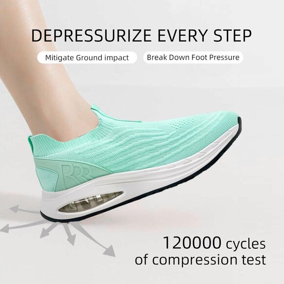 Dolphinslides Women Men Light Green Running AthleticTennis Lightweight Sneakers - Picture 5 of 7